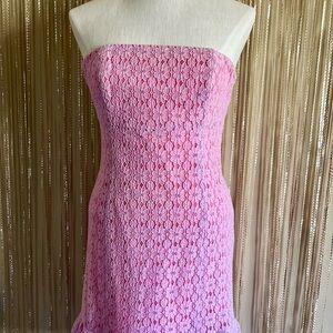 Lilly Pulitzer Franco Elegant Pink Lace Strapless Dress Size: 8 Worn once.